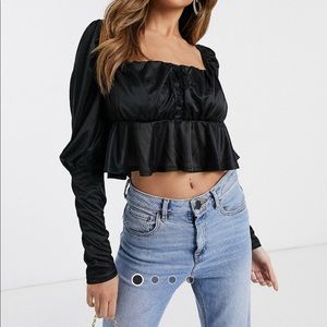 NWT ASOS Square Neck Peplum Top
